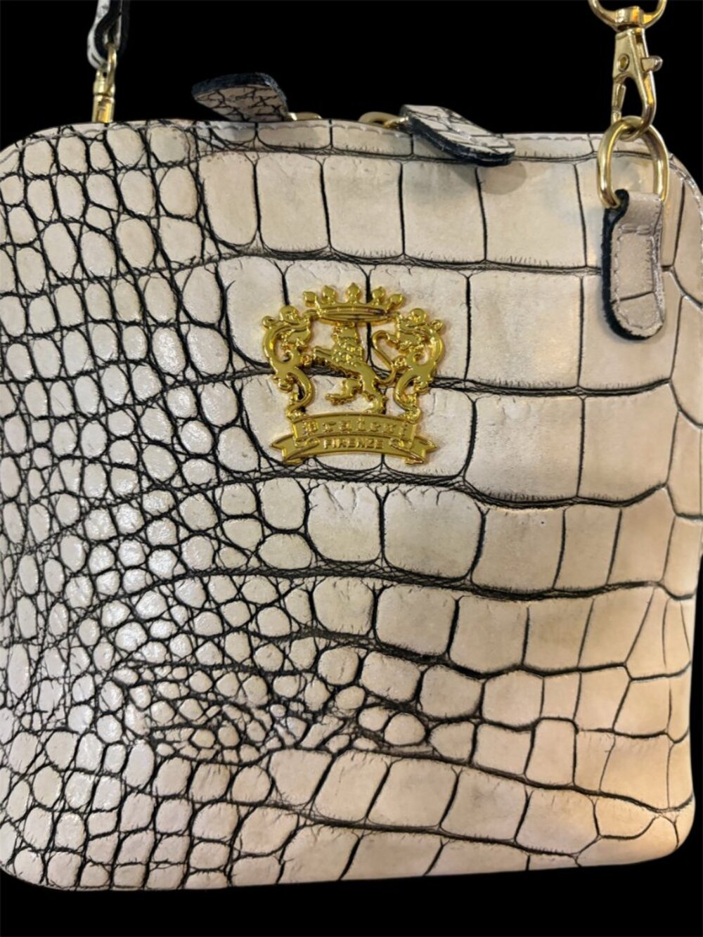 PRATESI ITALIAN LEATHER CROSSBODY EUC WITH DUSTY - Picture 2 of 7